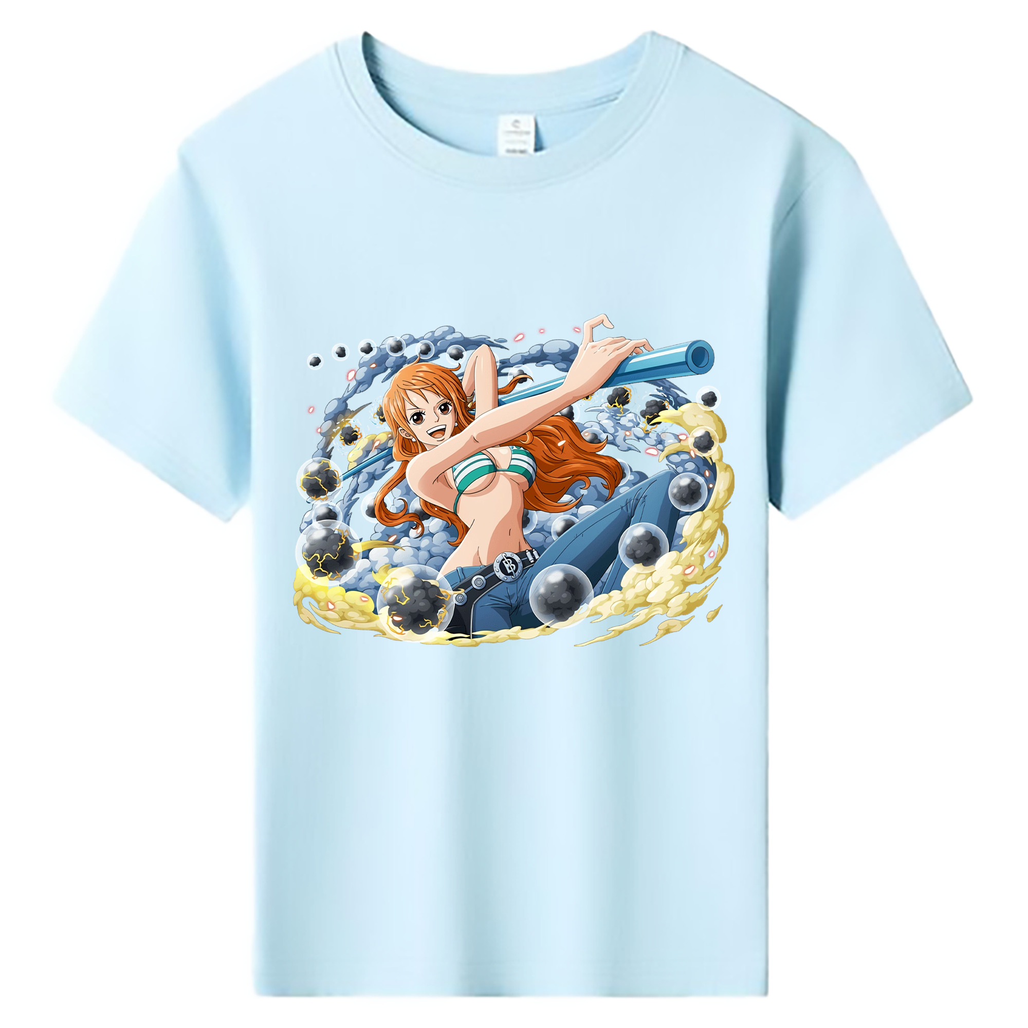 （画像用） ワンピース ナミ ONE PIECE Nami 綿100％キッズTシャツ（フロントプリント）